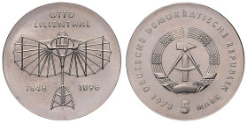 DDR. 
5 Mark 1973 (A) Zum 125. Geburtstag von Otto Lilienthal. Jaeger&nbsp;1546. . 

 f.st