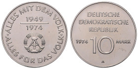 DDR. 
10 Mark 1974 A 25 Jahre DDR. Jaeger&nbsp;1551. . 

 vz
