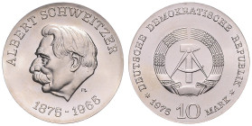 DDR. 
10 Mark 1975 (A) Zum 100. Geburtstag von Albert Schweitzer. Jaeger&nbsp;1554. . 

 st