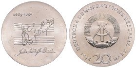DDR. 
20 Mark 1975 (A) Zum 225. Todestag von Johann Sebastian Bach. Jaeger&nbsp;1555. . 

 f.st