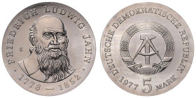 DDR. 
5 Mark 1977 (A) Zum 125. Todestag von Friedrich Ludwig Jahn. Jaeger&nbsp;1564. . 

 st
