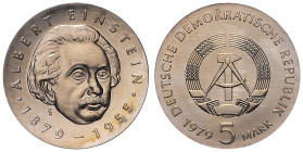 DDR. 
5 Mark 1979 (A) Zum 100. Geburtstag von Albert Einstein. Jaeger&nbsp;1572. . 

 st
