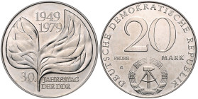 DDR. 
20 Mark o.J. (1979 A) 30 Jahre DDR, Blattprobe. Jaeger&nbsp;1573&nbsp;P2. . 

 st