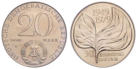 DDR. 
20 Mark o.J. (1979 A) 30 Jahre DDR, Blattprobe. Jaeger&nbsp;1573&nbsp;P2. . 

 st