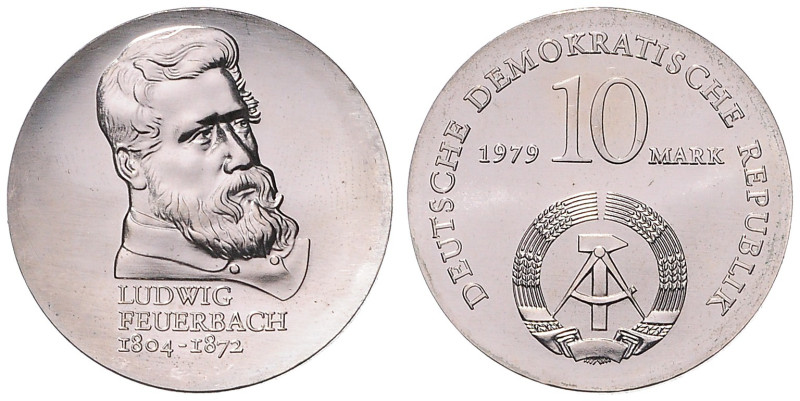 DDR. 
10 Mark 1979 (A) Zum 175. Geburtstag von Ludwig Feuerbach. Jaeger&nbsp;15...