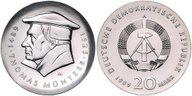 DDR. 
20 Mark 1989 A Zum 500. Geburtstag von Thomas Müntzer. Jaeger&nbsp;1624. . 

 st