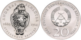 DDR. 
20 Mark 1990 A Zum 275. Todestag von Andreas Schlüter. Jaeger&nbsp;1634. . 

 st