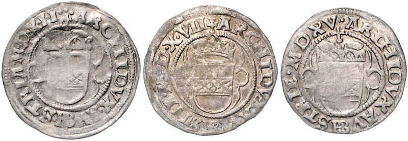 Haus Habsburg. 
Maximilian I. 1486-1508-1519. Lot von 3 Stücken: 1/2 Batzen 151...