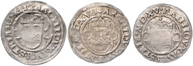 Haus Habsburg. 
Maximilian I. 1486-1508-1519. Lot von 3 Stücken: 1/2 Batzen 1512, 1515 und 1517 Graz, für Herzogtum Niederösterreich. Schulten&nbsp;4...