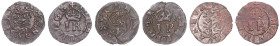 Baltikum-Reval (Tallin), Stadt. 
Johann III. von Schweden 1568-1592. Lot von 3 Schillingen (Solidus) o.J. Im Kreis Krone, darunter 'I R' / Löwenwappe...