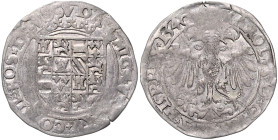 Belgien-Brabant. 
Karl V. 1506-1555. 4 Patards (Vlieger) 1540 Antwerpen. Vanh.&nbsp;32. Prägeschwäche. 

 ss