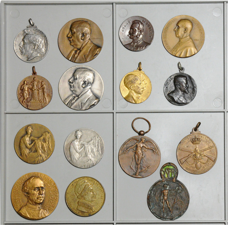Belgien-Lots. 
Lot von 15 Bronzemedaillen auf verschiedene Anlässe, unterschied...