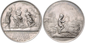 Dänemark. 
Christian VII. 1766-1808. Silbermedaille 1795 (v. Loos) auf die Feuerbrunst in Kopenhagen. Sommer&nbsp;A49. 36,2&nbsp;mm, 13,62&nbsp;g. . ...