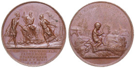 Dänemark. 
Christian VII. 1766-1808. Bronzemedaille 1795 (v. Loos) auf die Feuerbrunst in Kopenhagen. Sommer&nbsp;A49. 36,1&nbsp;mm, 26,25&nbsp;g. . ...