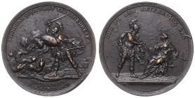 Dänemark. 
Christian VII. 1766-1808. Bronzemedaille 1801 (v. Loos) auf den vereitelten Angriff der Engländer auf Kopenhagen. Bergsoe&nbsp;32, Sommer&...