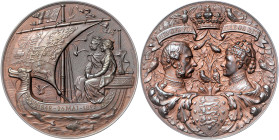 Dänemark. 
Christian IX. 1863-1906. Bronzemedaille 1892 (v. Schmahlfeld/Fristrup/Christesen) auf seinen 50.Geburtstag, i.Rd. 'B'. 64,8&nbsp;mm, 130,0...