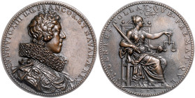 Frankreich. 
Ludwig XIII. 1610-1643. Bronzemedaille 1623 (v. Dupre) auf den König. Jones&nbsp;57/58, Mazerolle&nbsp;689. alter Guss 60,7&nbsp;mm, 47,...