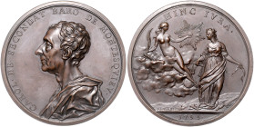 Frankreich. 
Ludwig XV. 1715-1774. Bronzemedaille 1753 (v. Dassier) auf den Schriftsteller und Philosophen Charles de Secondat, Baron de Montesquieu....