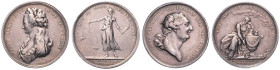 Frankreich. 
Ludwig XVI. 1774-1793. Lot von 2 Silbermedaillen (v. Loos) auf seinen Tod (30,1mm 9,43g.) und die Hinrichtung Marie Antoinettes (30,5mm ...