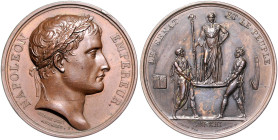 Frankreich. 
Napoleon I. 1804-1814, 1815. Bronzemedaille AN 13 (1804) (v. Andrieu/Denon/Jeuffroy) auf die Kaiserkrönung. Slg.&nbsp;Julius&nbsp;1260, ...