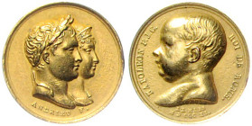 Frankreich. 
Napoleon I. 1804-1814, 1815. Goldmedaille 1811 (v. Andrieu) auf die Geburt seines Sohnes Napoleon Francois Joseph Charles, König von Rom...