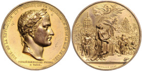 Frankreich. 
Napoleon I. 1804-1814, 1815. Vergoldete Bronzemedaille 1830 geprägt 1840 (v. Montagny) auf die Rückkehr seiner sterblichen Überreste nac...