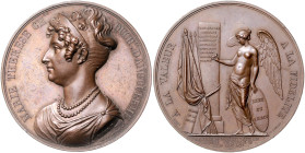Frankreich. 
Ludwig XVIII. 1814, 1815-1824. Bronzemedaille 1823 (v. Caque/de Puymaurin) auf den Besuch der Felder der Vend\'e9e von Marie Therese, To...