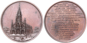Frankreich. 
Louis Philippe I. 1830-1848. Bronzemedaille 1840 (v. Hamel) auf die Kathedrale Notre Dame von Rouen, i. Rd: Hand CUIVRE. 41,4&nbsp;mm, 3...