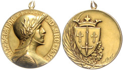 Frankreich. 
Dritte Republik 1870-1940. Goldmedaille o.J. (um 1900 v. Gilbert) auf Jeanne d´Arc. Mit offener Öse 22,7&nbsp;mm, 9,77&nbsp;g. . 

 st...