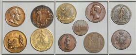 Frankreich. 
Lots. Lot von 11 Bronzemedaillen auf verschiedene Städte und Anlässe. 1x vergoldet. 

 ss bis vz-st