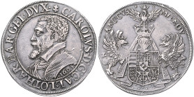 Frankreich-Lothringen. 
Karl II. (III.) 1545-1608. Reichstaler 1603. Davenport&nbsp;6901. Winz. Prägeschwäche, attraktives Exemplar mit herrlicher Pa...