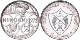 Fujairah. 
5 Riyals 1970 (AH 1389) Olympische Spiele München. K.M.&nbsp;3. . 

 PP