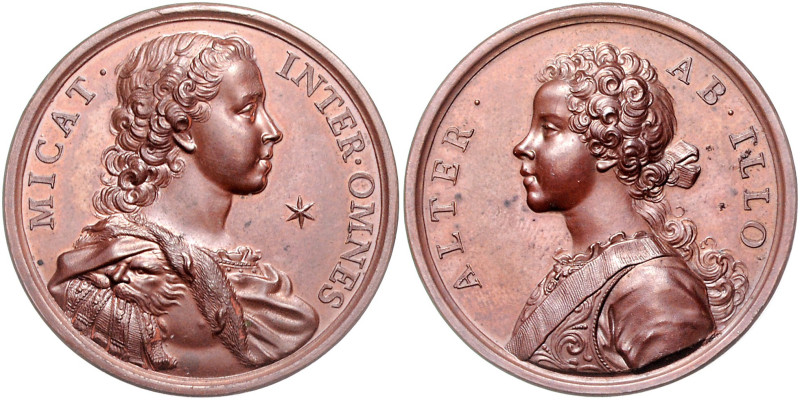 Großbritannien. 
James III. Stuart, Thronprätendent +1688 +1766. Bronzemedaille...