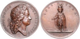 Großbritannien. 
George I. 1714-1727. Bronzemedaille 1725 (v. Croker) auf die Erneuerung des Bath-Ordens. Eimer&nbsp;501. 47,0&nbsp;mm, 55,60&nbsp;g....