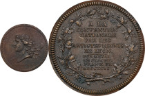 FRANCE. 1792 Lyon Convention Medal. By Galle. Mazard-318. Metal de Cloche. Specimen. AU Details--Environmental Damage (PCGS).

39 mm. 42.0 grams.