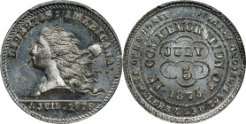 PENNSYLVANIA. Philadelphia. "1875" (1876) Lingg & Bro. Rulau Pa-Ph 243. White Metal. Plain Edge. MS-64 (PCGS).

23 mm.

From our sale of the Marti...