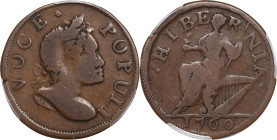1760 Voce Populi Halfpenny. Nelson-2, Zelinka 4-B, W-13940. Rarity-3. No P, "1700." Fine-12 (PCGS).

PCGS# 262. NGC ID: 2AUC.
