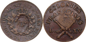 1767-A (1793) Sou. Paris Mint. Breen-701. RF Counterstamp. Double Struck Reverse. EF-45 (PCGS).

PCGS# 158637. NGC ID: 2AYM.