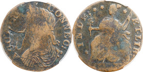 1787 Connecticut Copper. Miller 16.4-n, W-3020. Rarity-6. Draped Bust Left. Fine Details--Planchet Flaw (PCGS).

PCGS# 370. NGC ID: 2B2X.

From th...