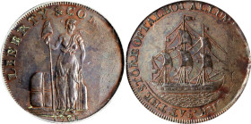 1795 Talbot, Allum & Lee Cent. Fuld-1, W-8620. Rarity-1. Lettered Edge: WE PROMISE TO PAY THE BEARER ONE CENT. AU-58 (PCGS). OGH.

PCGS# 640. NGC ID...