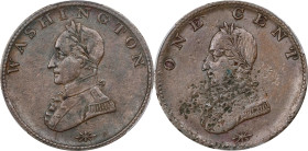 Undated (ca. 1820) Washington Double-Head Cent. Musante GW-110, Baker-6, W-11200. Plain Edge. EF Details--Corrosion Removed (PCGS).

PCGS# 692. NGC ...