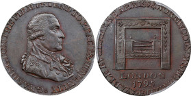 1795 Washington Grate Halfpenny. Musante GW-49, Baker-29AA, W-10955. Large Buttons. Copper. Reeded Edge. MS-63 BN (PCGS).

PCGS# 746. NGC ID: 2B7M.