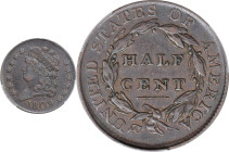 1809/'6' Classic Head Half Cent. C-5. Rarity-1. 9/Inverted 9. VF-30 (PCGS).

PCGS# 35233. NGC ID: CZEZ.