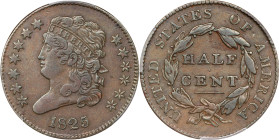 1825 Classic Head Half Cent. C-1. Rarity-3. VF-30 (PCGS).

PCGS# 1141. NGC ID: 222T.