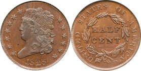 1828 Classic Head Half Cent. C-3. Rarity-1. 13 Stars. MS-64 BN (NGC).

PCGS# 1148. NGC ID: 222V.