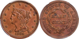 1854 Braided Hair Half Cent. C-1. Rarity-1. MS-62 BN (PCGS).

PCGS# 1230. NGC ID: 26YY.