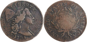 1794 Liberty Cap Cent. S-24, B-8. Rarity-1. Head of 1794. VF Details--Environmental Damage (PCGS).

PCGS# 901374. NGC ID: 223M.