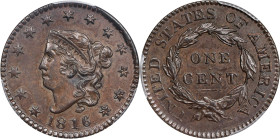 1816 Matron Head Cent. N-2. Rarity-1. AU-55 (PCGS).

PCGS# 1591. NGC ID: 224Z.