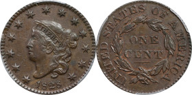 1828 Matron Head Cent. N-10. Rarity-1. Small Wide Date. AU-50 (PCGS).

PCGS# 1657. NGC ID: 225J.