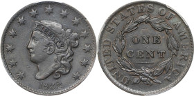 1832 Matron Head Cent. N-1. Rarity-2. Medium Letters. VF-30 (PCGS).

PCGS# 1690. NGC ID: 225N.